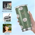 thumbnail image 6 of GZHJMY Baseball Tumbler with Lid & Straw,Reusable Double Wall Stainless Steel Vacuum Insulated Travel Mug,20oz, 6 of 7