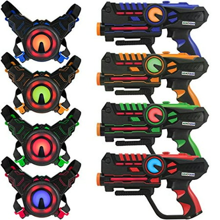 Infrared Laser Tag Guns and Vests - Laser Battle Mega Pack Set of 4 - Infrared (Best Home Laser Tag Guns)