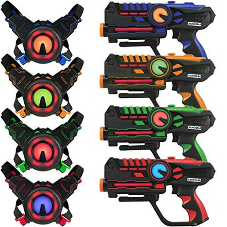 Infrared Laser Tag Guns and Vests - Laser Battle Mega Pack Set of 4 - Infrared