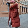 thumbnail image 6 of Kids Padded Parka Coats Girls Hooded Jacket Warm Winter Outerwear Waist Mid Length Thermal School Overcoat for Toddler Teen Girls Wine 13-14Years, 6 of 7