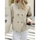 thumbnail image 5 of Gabardina Corta para Mujer, Abrigo Holgado de Larga con Solapa y Doble Botonadura, Ropa de Abrigo de Moda Caqui M, 5 of 7