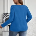 thumbnail image 4 of ZyeKqe Womens Plus Size Sweaters Long Sleeve Shirts Casual V Neck Top Ribbed Knit Tunic Top Loose Fitted Blouses, 4 of 7