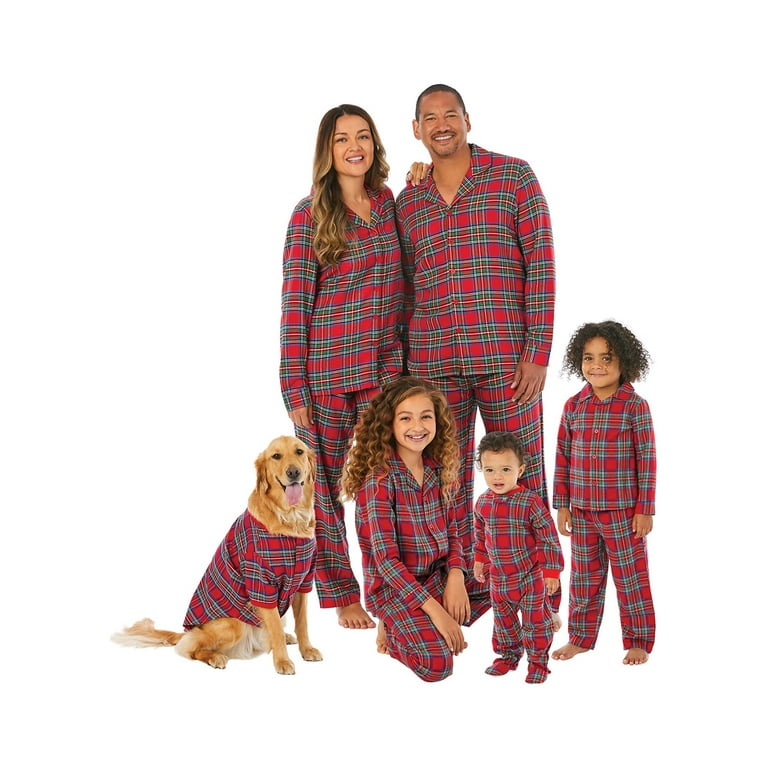 Holiday Time Kids Matching Family Red Flannel Pajamas 2 Piece Sizes 6 16 Walmart