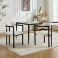 thumbnail image 2 of Boucle Dining Chairs Set of 2 – Mid-Century Modern Upholstered Kitchen Chairs with Wing Back, Ergonomic Backrest & Black Metal Legs for Dining Room, 2 of 10