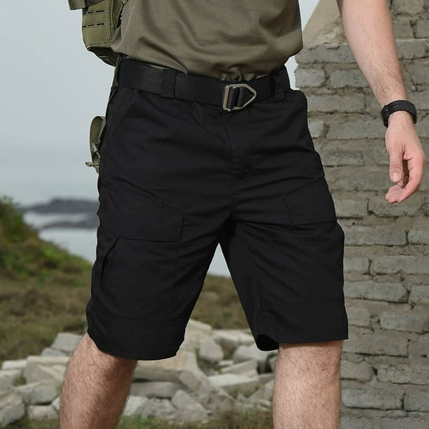 JHLZHS Basketball Shorts Mens Fashionable Casual Outdoor Lightweight and Breathable Multi Pocket Casual Shorts Belt Not Included Below the Knee