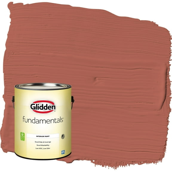 Glidden Fundamentals Cinnabar / Red Flat Interior Paint, 1 Gallon