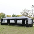 thumbnail image 3 of O’Force Outdoor Party Canopy Tent UV Protection Waterproof Patio Canopy Shelter Gazebo with 8 Removable Sidewalls for Camping Shelter BBQ Pavilion Events, 10 x 30ft Black, 3 of 8