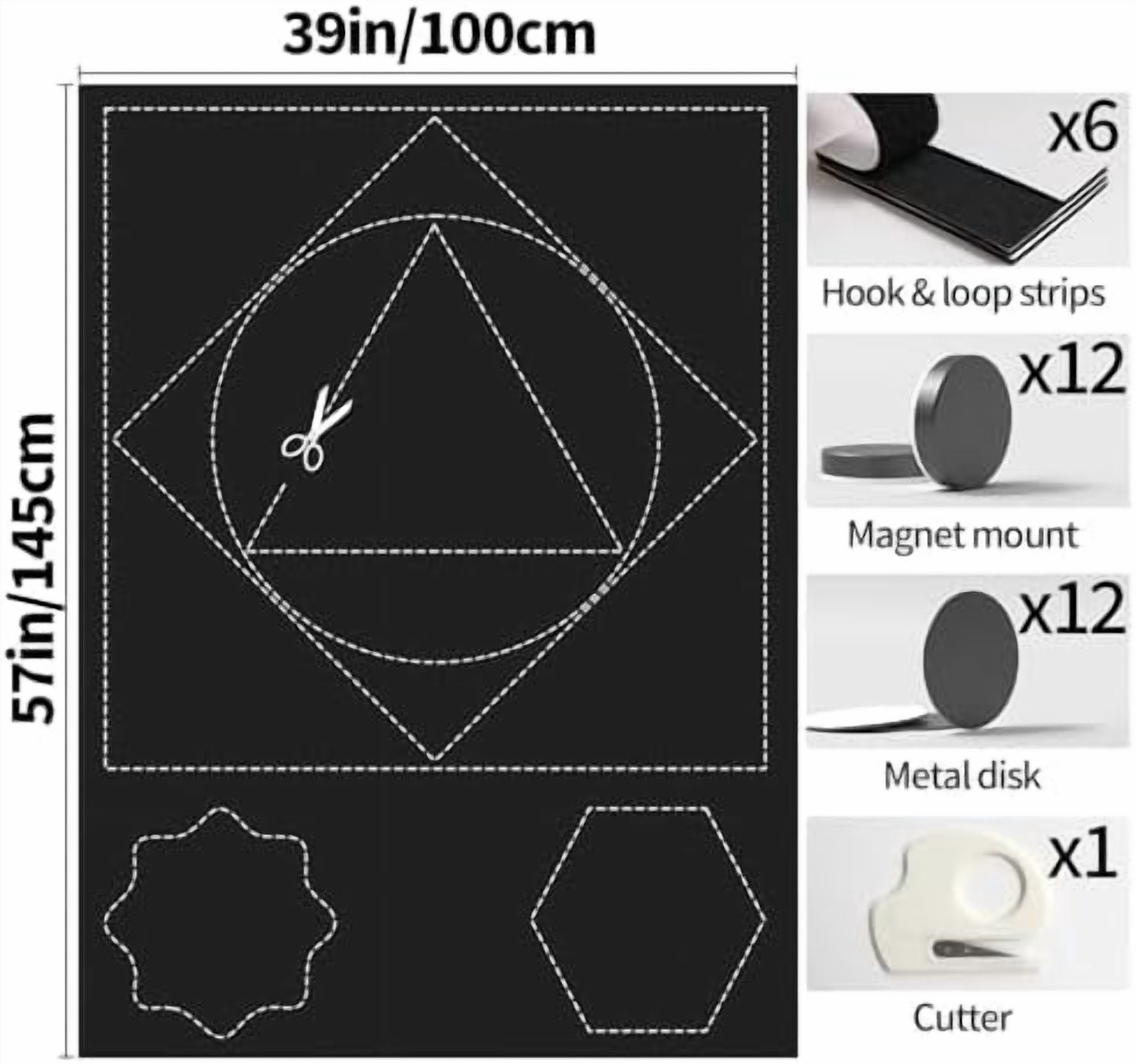 100% Blackout Curtains for Bedroom, Magnetic Portable Blackout Shades for Travel, Black Out Window Cover No Drill Cuttable for Bedroom, Nursery, Media Room, RV, 39x57 inch