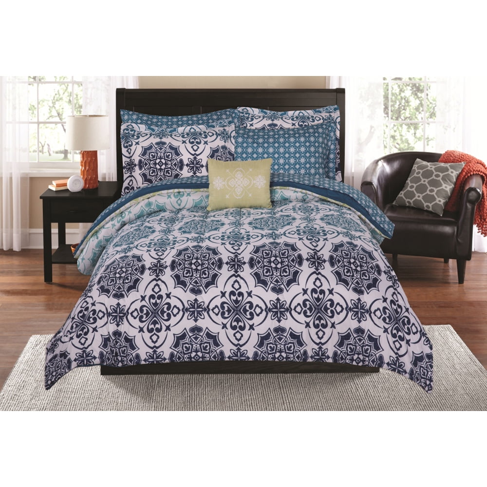 Mainstays Tonal Medallion Bed in a Bag Coordinating Bedding Set