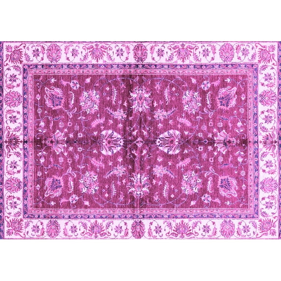 Ahgly Company Indoor Rectangle Oriental Purple Traditional Area Rugs, 5' x 8'