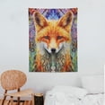 thumbnail image 3 of ONETECH LUCID EYE Divine Fox Tapestry, Trippy Animal Design, Psychedelic Orange/Green Abstract Artwork Wall Hanging, for Bedroom Living Room Dorm, Tall, 3 of 7