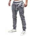 thumbnail image 2 of Men's Cargo Combat Work Trousers Sports Gym Jogging Zipper Drawstring Pants, 2 of 2