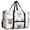 Highland Cow and Flower Print-2, variant on Highland Cow and Flower Print Foldable Travel Duffel Bag, Under Seat Travel Tote with Front Pocket & Trolley Strap, Water Resistant Oxford Gifts for Women Men