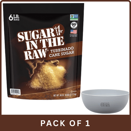 Sugar In The Raw Turbinado Cane Sugar (6 lb)- With Olive White Bowl By OMA
