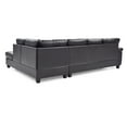 thumbnail image 4 of Contemporary Home Living Tufted Reversible Faux Leather L-Shape Sectional Sofa - 111" - Dark Brown, 4 of 6