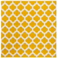 thumbnail image 2 of SAFAVIEH Montauk Proinsias Geometric Cotton Area Rug, Yellow/Ivory, 6' x 6' Square, 2 of 7
