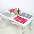 thumbnail image 2 of Juego de 12 manteles individuales navideños con estampado de árbol de Navidad, cojines protectores para mesa, manteles individuales estampados, color gris, 2 of 6