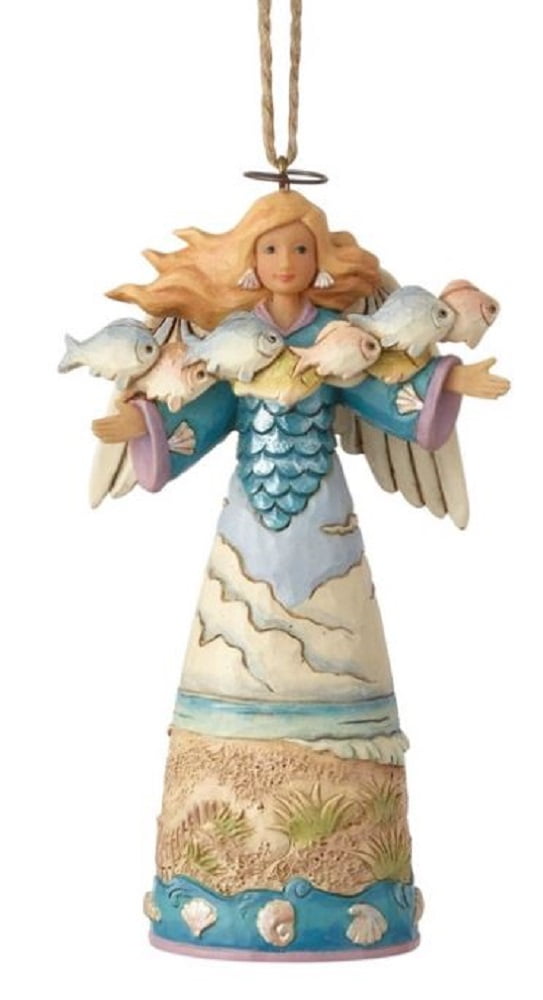 Jim Shore HWC Coastal Angel with Fish Christmas Tree Ornament 6001529 ...