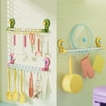 thumbnail image 1 of Suction Cup Towel Rack with Hooks - No Drill Bathroom & Kitchen Storage Organizer for Towels, 1 of 6