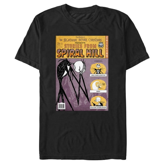 Men's The Nightmare Before Christmas Stories from Spiral Hill Jack Comic Book  Graphic T-Shirt