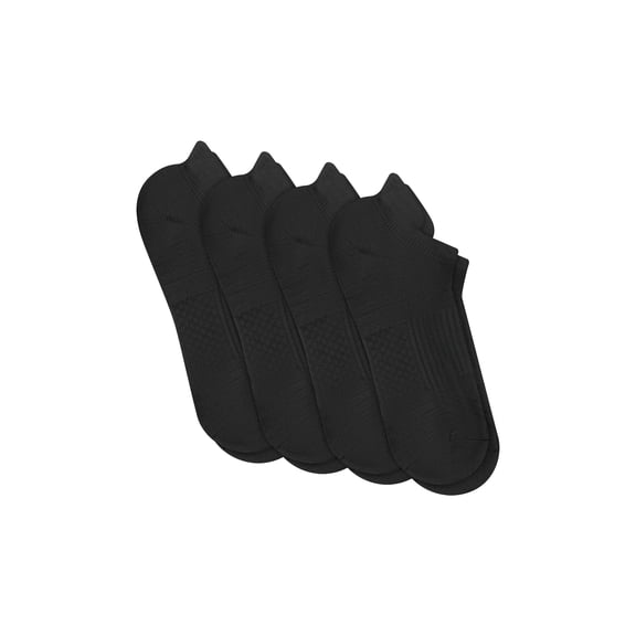 Hanes Moves Impact Zone Men's Cushioned Socks Pack, 4-Pair , X-Temp, Heel-Shield, Moisture Wicking Black 6-12