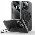 thumbnail image 2 of Innens Case for iPhone15/15 Plus/15 Pro/15 Pro Max Magnetic Shockproof Ring Stand Phone Cover, Black, 2 of 15