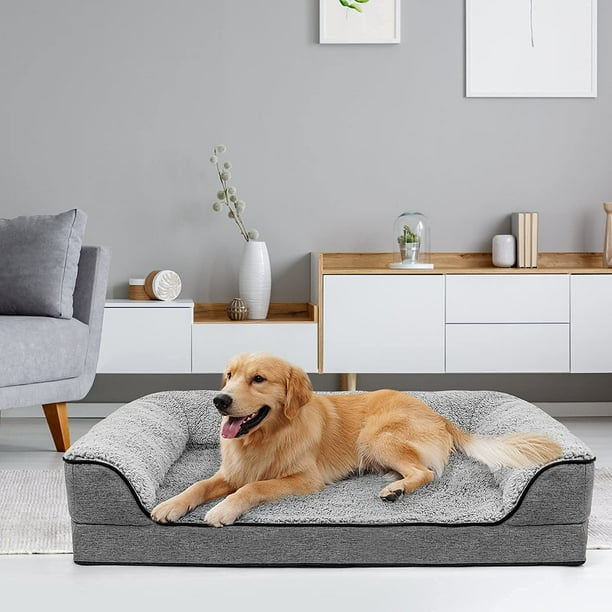 Orthopedic Large Dog Bed Washable Pet Sofa Bolster Bed with Removable Cover Orthopedic Foam Large Dog Beds for Dogs Under 60 lbs Walmart