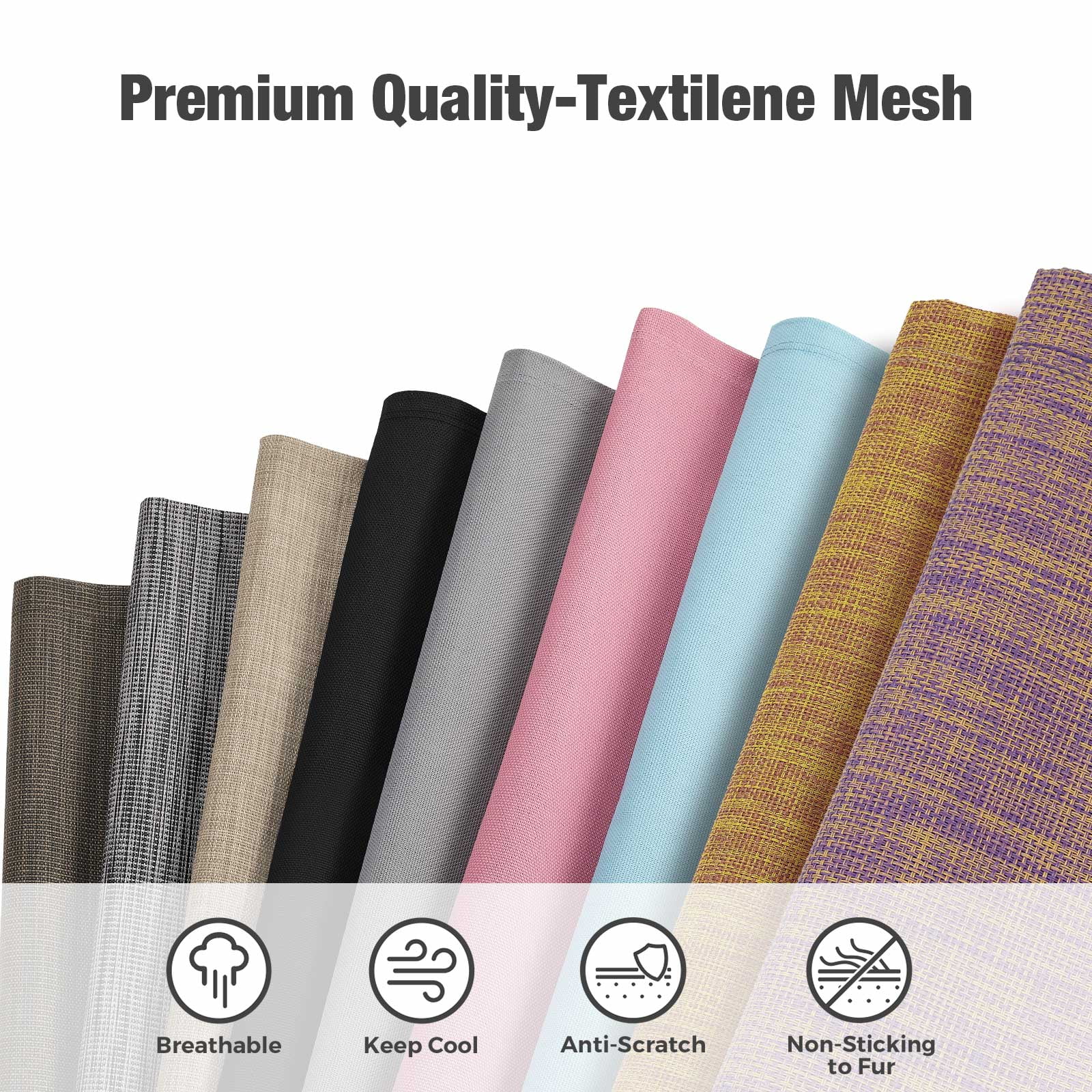 Veehoo Chew Proof Dog Bed, Rustless Aluminum Frame and Textilene Mesh Fabric, Black Silver, Medium