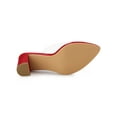thumbnail image 3 of BLISSFUL STEP Women's Clear Point Toe High Block Heel Mules Slides Sandals Red 9.5, 3 of 8