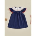 thumbnail image 6 of BemeyourBBs Kids Toddler Baby Girls 4th of July Dress Outfit Patriot Fourth of July Independence Day Clothes Flag Embroidery Dot Plaid Print Short Sleeve Dress Toddler Girl Summer Outfit, 6 of 9