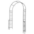 thumbnail image 2 of Garden Arch Arbor, Outdoor Metal Pergola, Wedding Decoration Arch with Climbing Plant Support and Rustproof Powder Coated Finish, 7.9 Ft Tall Black Garden Trellis with Side Fences and Easy Assembly, 2 of 8