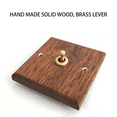 2X 86 Type Solid Wood Panel Switch Wall Light Retro Brass Toggle Switch ...