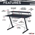 thumbnail image 5 of Techni Sport RTA-TS200-BK Techni Sport Carbon Gaming Desk, 5 of 5