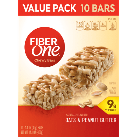 Fiber One Chewy Oats & Peanut Butter Bars, 14.1 oz, 5pk