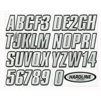 Hardline Products Series 800 Factory Matched 3-Inch Boat & PWC Registration Number Kit - Silver/Black