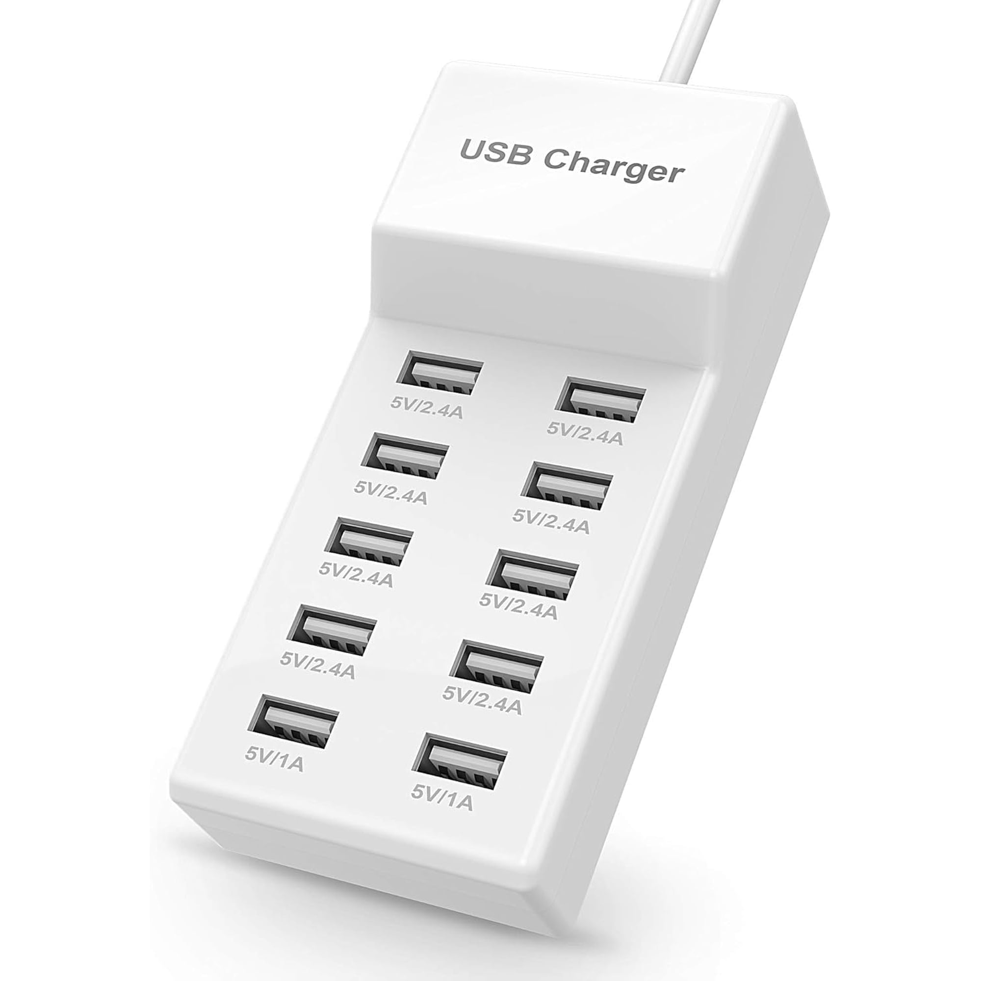 USB charging station module with fast charging auto-detect technology safety and security 10-port home-size smart USB port with multi-device support. Smartphones, tablets, headphones