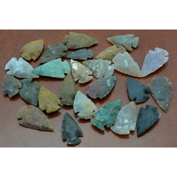 Mygann Agate Stone Random Spearpoint Arrowheads, Bag