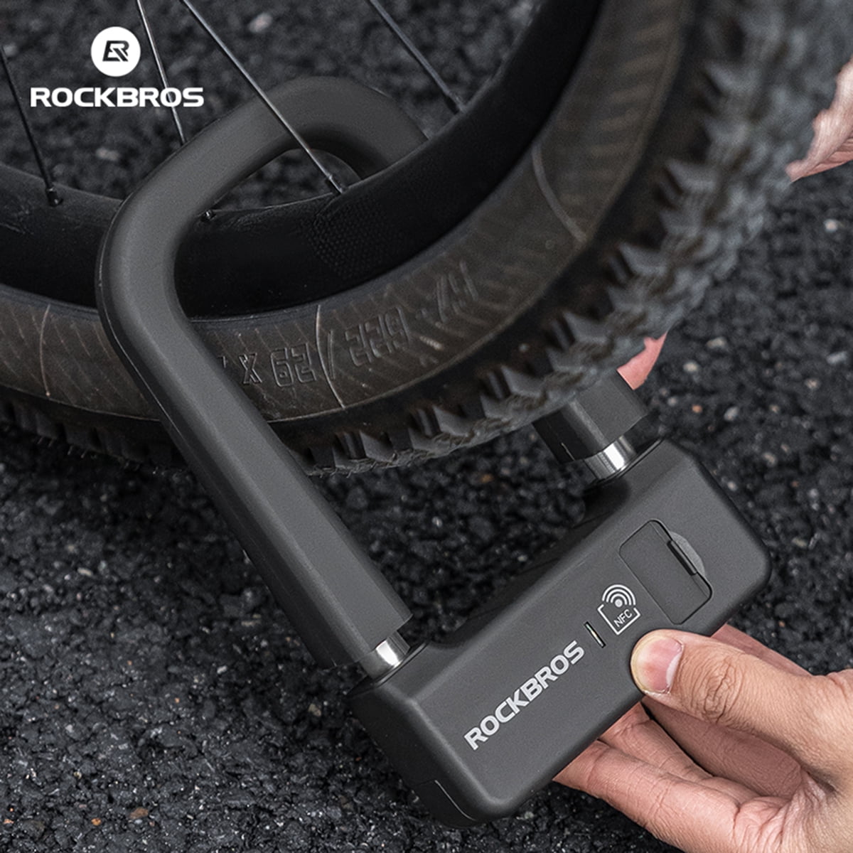 Rockbros NFC Electronic U-Lock Bicycle Lock NFC Phone/Card Sensoring Smart E-Lock