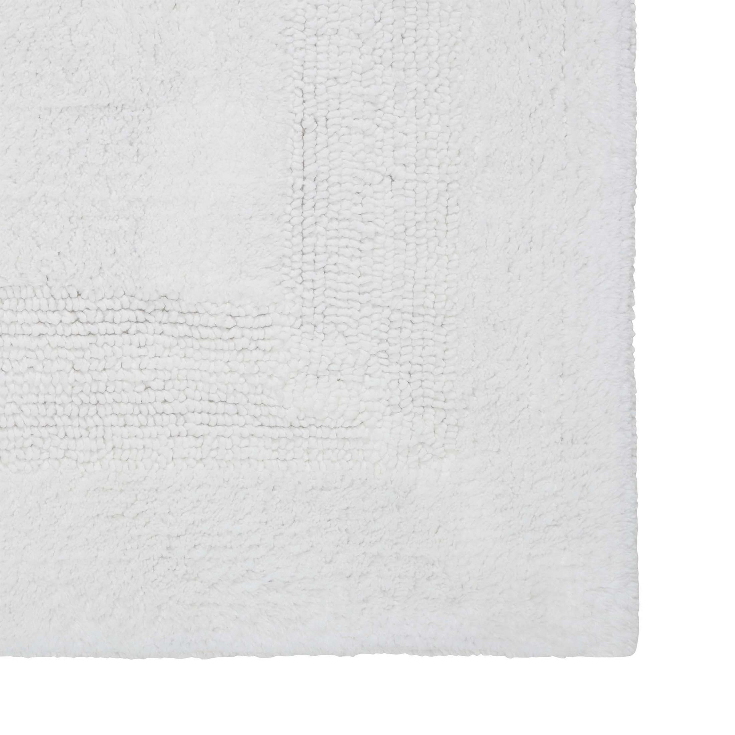 VCNY Home Jessica Bright White Ring Spun Cotton Reversible Bath Runner, 24" x 60"