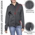 thumbnail image 3 of 2-Pack Women’s Oversize Loose Fit Fleece-Lined Full-Zip Hoodie (S-2XL), 3 of 6