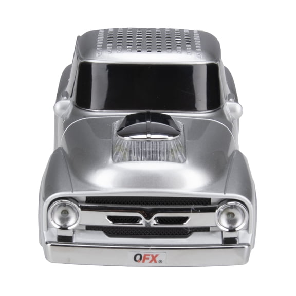 QFX 1950s-Era Truck-Inspired On The Go Light And Sound Speaker, Silver