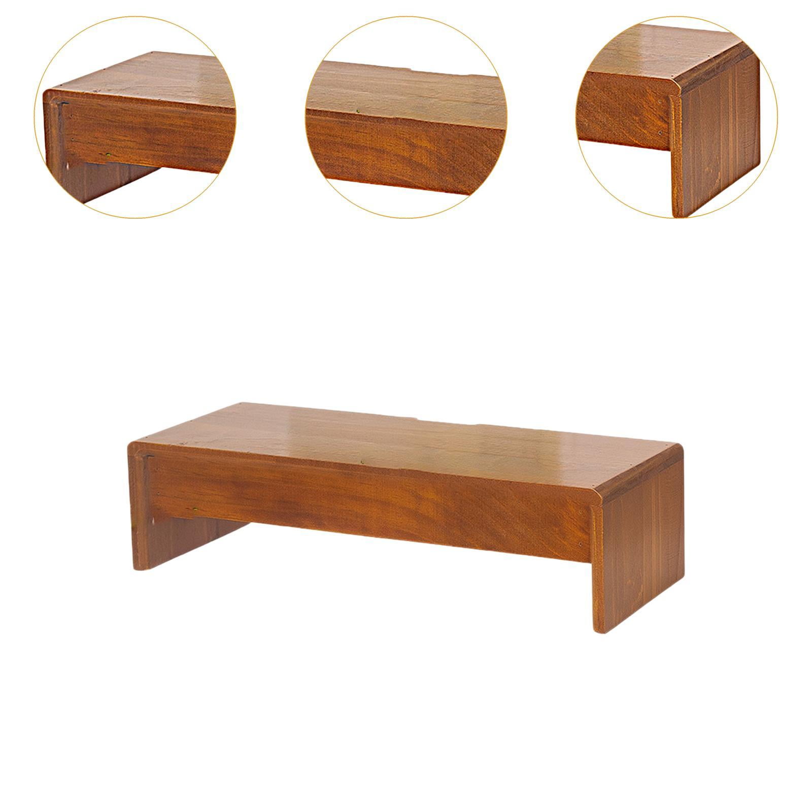 Wzmzjy Computer Monitor Stand Riser Wood Tabletop Stand Desk Organizer Notebook Support