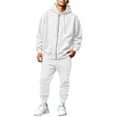 thumbnail image 2 of HAJWOH Sweatsuits for Mens Full Zip Drawstring Casual Hooded and sweatpants with Pockets Running Jogging Sport Comfort Suit, 2 of 5