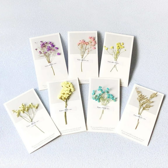 GOOHOCHY Premium Greeting Cards with Dried Flower Design for Many Occasions 12 Pieces Assorted Color