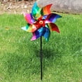 thumbnail image 3 of 2 Pack Flower Pinwheels Wind Spinners for Yard and Garden, Sequined Reflective Windmill Ornament Spinner for Patio Lawn Party Outdoor(A), 3 of 5
