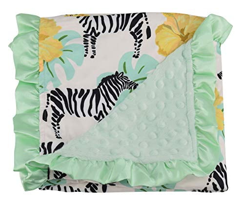 NEW Minky Dots Nursery Toddler child baby Blanket Satin Ruffle chevron 40/"X40/"