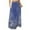 Blue, variant on WTOBBY Women's Floral Print Flowy Maxi Skirt Bohemian Style Casual Summer Beach Long Skirt Elastic Waist Lightweight Tiered Pleated Skirt with Side Pockets,Blue L