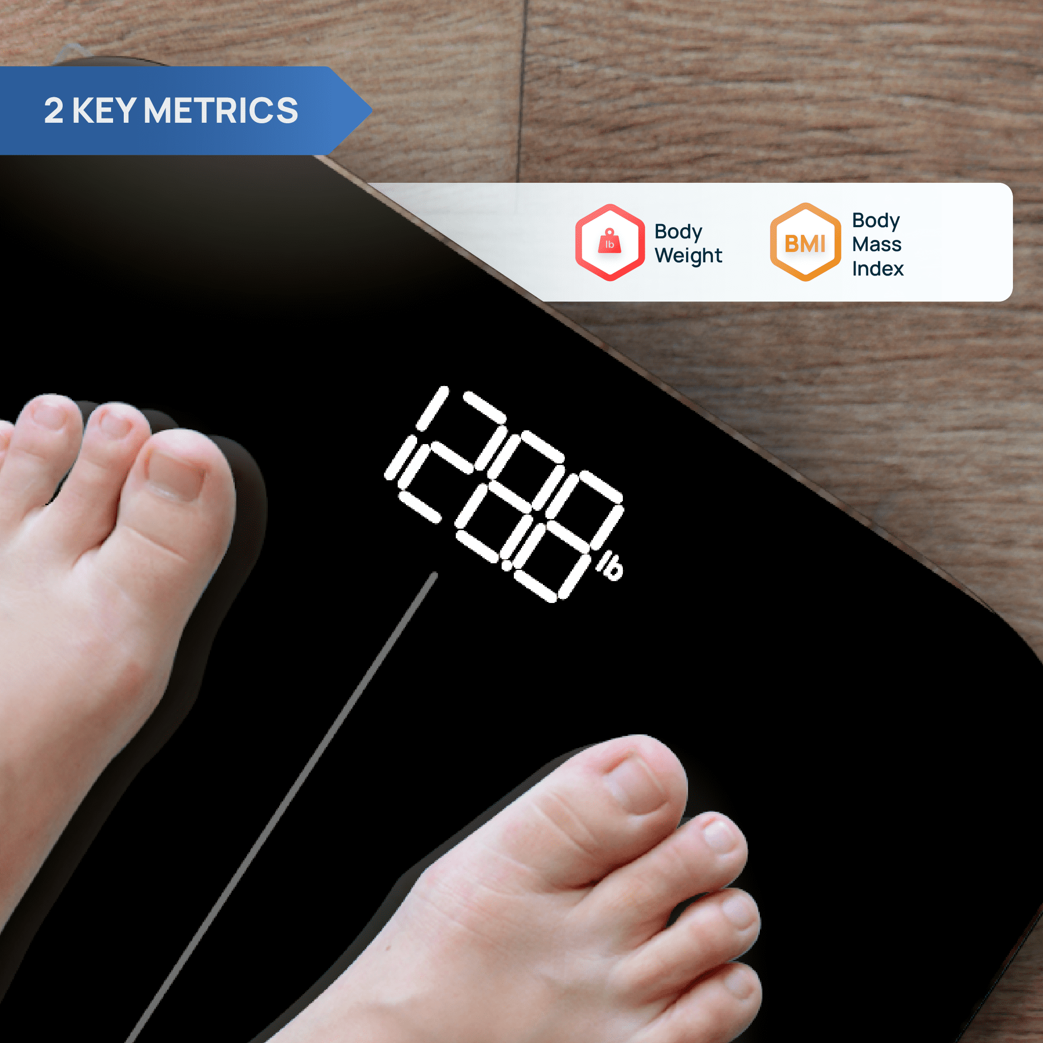 INEVIFIT Smart Premium Bathroom Scale with Bluetooth and Free Tracking INEVIFIT APP - Black