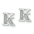 thumbnail image 2 of 14k White Gold Diamond Initial K Earrings 14k White Gold Earrings, 2 of 2