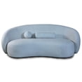 thumbnail image 2 of Furniture of America Caro Modern Chenille Low Profile Sofa with Pillows, Powder Blue, 2 of 5